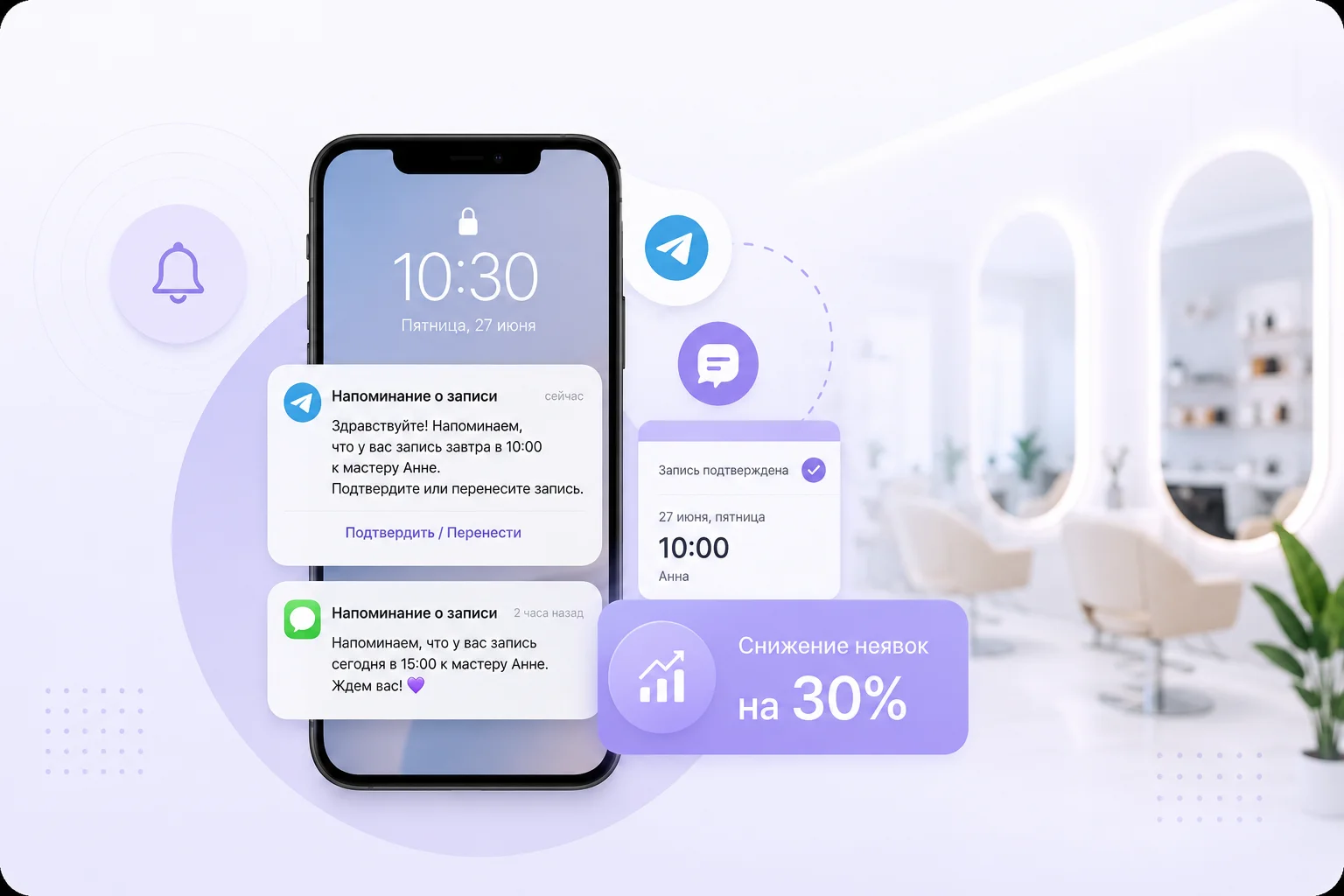 Умные напоминания — Telegram-уведомления